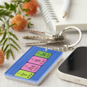 Yassin期別テーブル名キーリング キーホルダー (正面右)