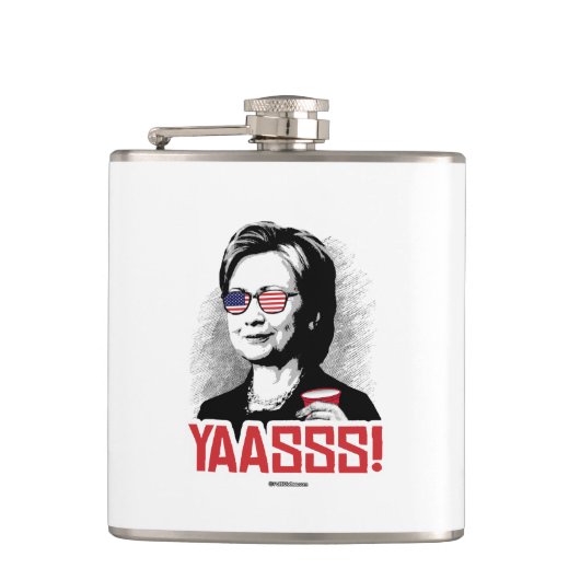 Yasssヒラリー-ヒラリーのパーティー好きな人 フラスク (正面)