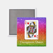 Yassss Queen Rainbow Glitter Magnet マグネット (正面/裏面)