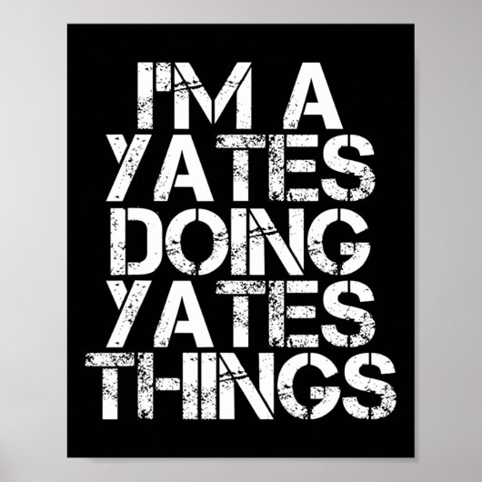 Yates Funny Surname Family Tree Birthday Reunion G ポスター (正面)