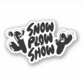Yati M's Snow Plow Showデザイン#1ステッカー シール (正面)