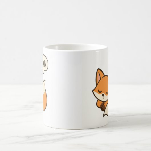 Yawning and sleeping fox mug コーヒーマグカップ (中央)