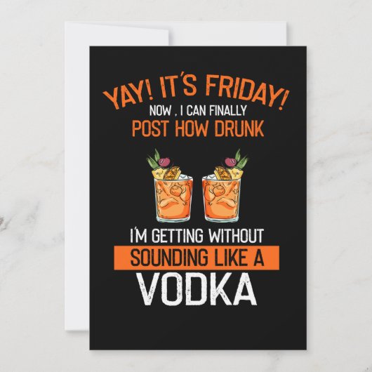 YayそのFriyay今どのようにVodkaをポストすることができ飲る 招待状 (正面)