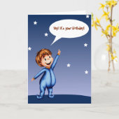 Yayそれはあなたの誕生日の幼児ブルー誕生日 カード (黄色い花)