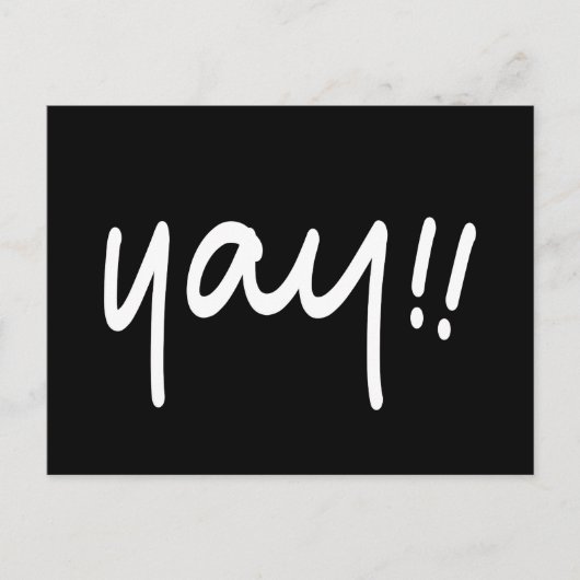 YAYの幸せなお祝いの手書きの高揚 ポストカード (正面)