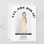 Yay卒業生モダンの写真発表 招待状 (正面)