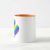YAY米国! 陽気なカップルのプライドの虹のコーヒー・マグ マグカップ (中央)
