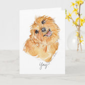 YAy! b'dayカードYDP犬の思考 カード (黄色い花)
