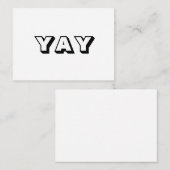 YAY、OMG、Oh My Gosh、神、白黒 アドバイスカード (正面/裏面)
