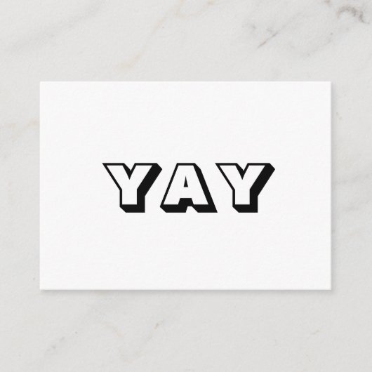YAY、OMG、Oh My Gosh、神、白黒 アドバイスカード (正面)
