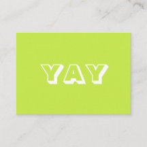 YAY, OMG, Oh My Gosh, God, lime green white card