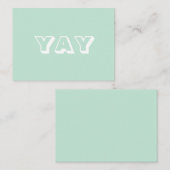 YAY, OMG, Oh My Gosh, God, mint green white card アドバイスカード (正面/裏面)