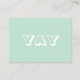YAY, OMG, Oh My Gosh, God, mint green white card アドバイスカード