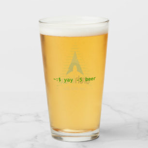 ~:$ yay -S beer (Fetch付き公式ロゴ) タンブラーグラス