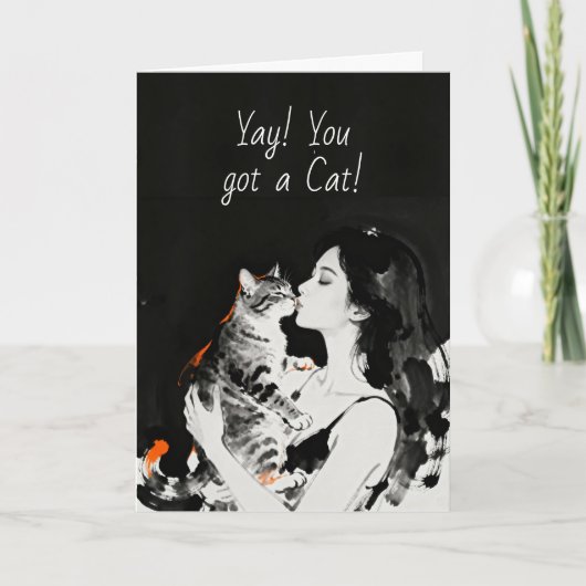 Yay! You got a New Cat | Congratulations Card カード (正面)