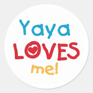 Yayaは私をTシャツおよびギフト愛します ラウンドシール