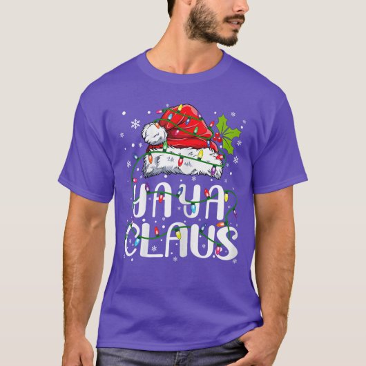 Yaya Claus Christmas Santa Hat Matching Family Xma Tシャツ (正面)