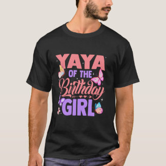 Yaya Of The Birthday Girl Butterfly Party Matching Tシャツ