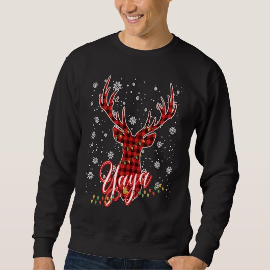 Yaya Reindeer Family Matching Pyjama Christmas スウェットシャツ (正面)