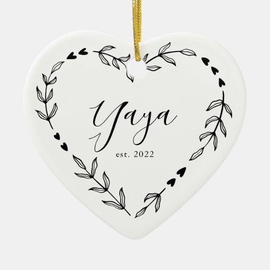 Yaya Year Est. クリスマス セラミック オーナメント (正面)