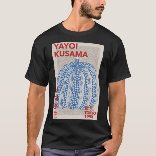 Yayoi Kusama - Abstract Blue Pumpkin Poster Tシャツ (正面)