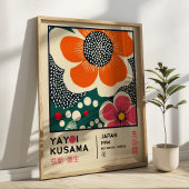 Yayoi Kusama Floral Exhibition Elegant Retro ポスター