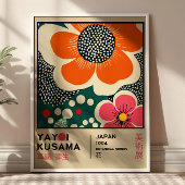 Yayoi Kusama Floral Exhibition Elegant Retro ポスター