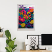 Yayoi Kusama Poster - Yayoi Kusama Inspired Floral ポスター (ホームオフィス)