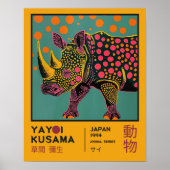 Yayoi Kusama Retro Rhino Illustration Exhibition ポスター (正面)