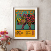 Yayoi Kusama Retro Rhino Illustration Exhibition ポスター