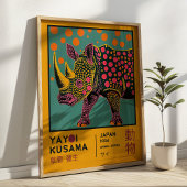 Yayoi Kusama Retro Rhino Illustration Exhibition ポスター