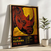 Yayoi Kusama Rhino Illustration Retro Exhibition ポスター