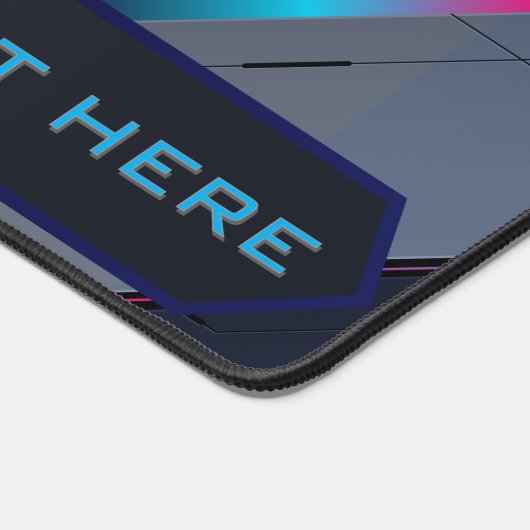 yberpunk Mecha Armor | Blue Purple Custom Gaming  デスクマット (コーナー)