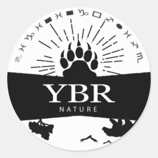 YBRnature_sticker ラウンドシール (正面)