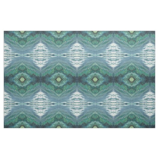 YD及び緑の生地白いブルーグレーの色合い ファブリック (ファットクウォーター)