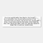 yeが富を自由よりよく愛すれば、tran… バンパーステッカー (正面)