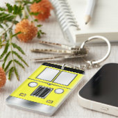 Yeの古いバス(カスタマイズ可能な色) キーホルダー (正面右)