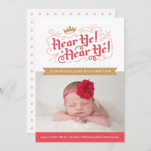 Yeを聞いて下さい! Yeを聞いて下さい! 金ゴールドの誕生の発表 案内状 (正面/裏面)