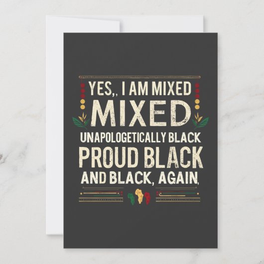 Yea I'm Mixed Unphanaotic Black History Month シーズンカード (正面)