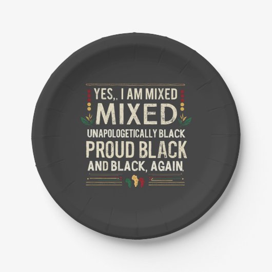 Yea I'm Mixed Unphanaotic Black History Month ペーパープレート (正面)
