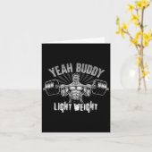 Yeah Buddy Light Weight Bodybuilding Gym Funny Wei カード (黄色い花)