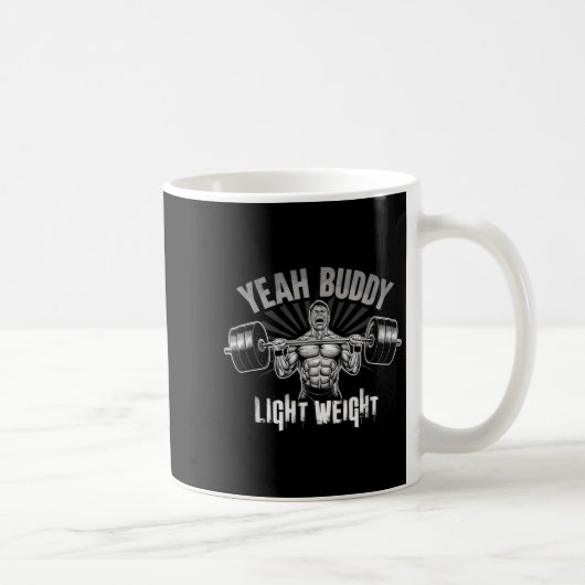 Yeah Buddy Light Weight Bodybuilding Gym Funny Wei コーヒーマグカップ (右)