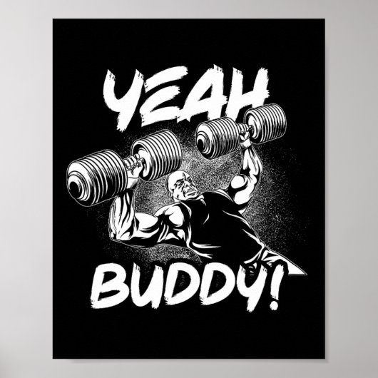 Yeah Buddy - Ronnie Coleman DbベンチプレスGym Mot ポスター (正面)