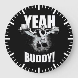 Yeah Buddy - Ronnie Coleman Squat – ジムのモチベーション ラージ壁時計