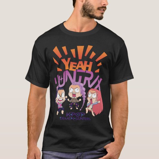 Yeah HUNTRX オフィシャルライセンス 少年 ビンテージ Tシャツ (正面)