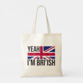 Yeah I'm British How Would You Knowミーム トートバッグ (裏面)