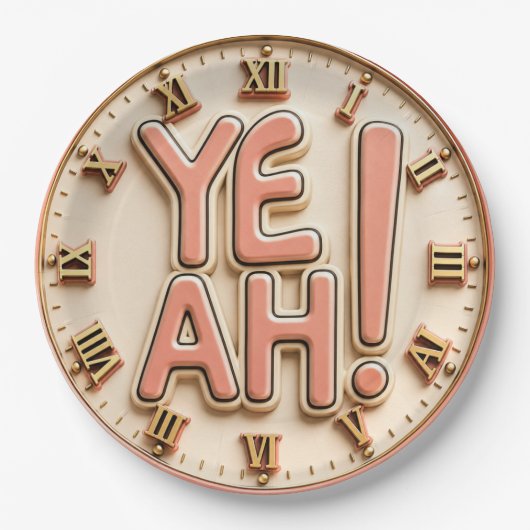 Yeah! Modern Motivational Typography ペーパープレート (正面)
