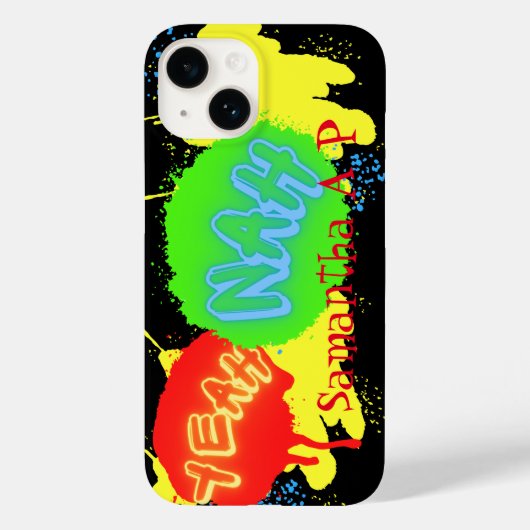YEAH NAH NZ KIWIスラング色グラフィティ通りアート Case-Mate iPhoneケース (裏面)