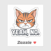 Yeah No Cat with Attitude ビニールステッカー シール (シート)