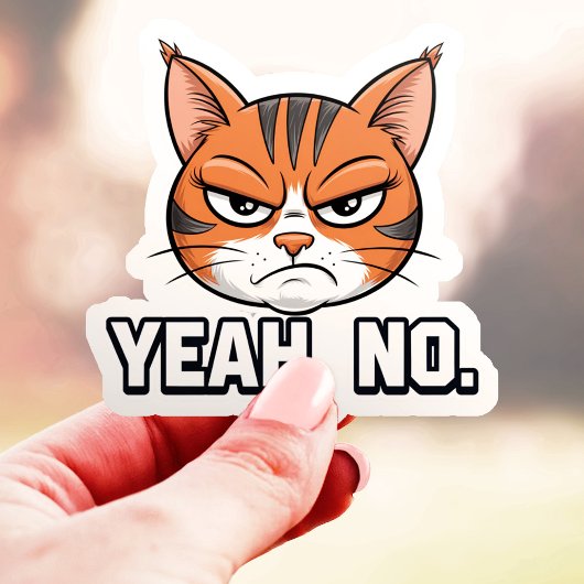 Yeah No Cat with Attitude ビニールステッカー シール